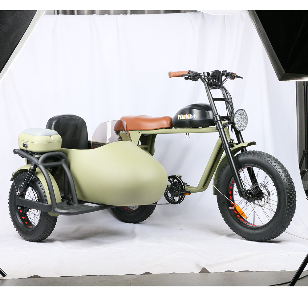 Classic Outdoor Sports Motorcycles Cruiser Adult electric bike sidecar three wheels adult cargo electric bike with basket sale