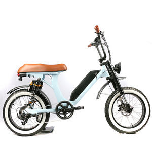 2022 new style 48V 500w 750w step through electric bike fat tire ebike retro full suspension electric city bike women