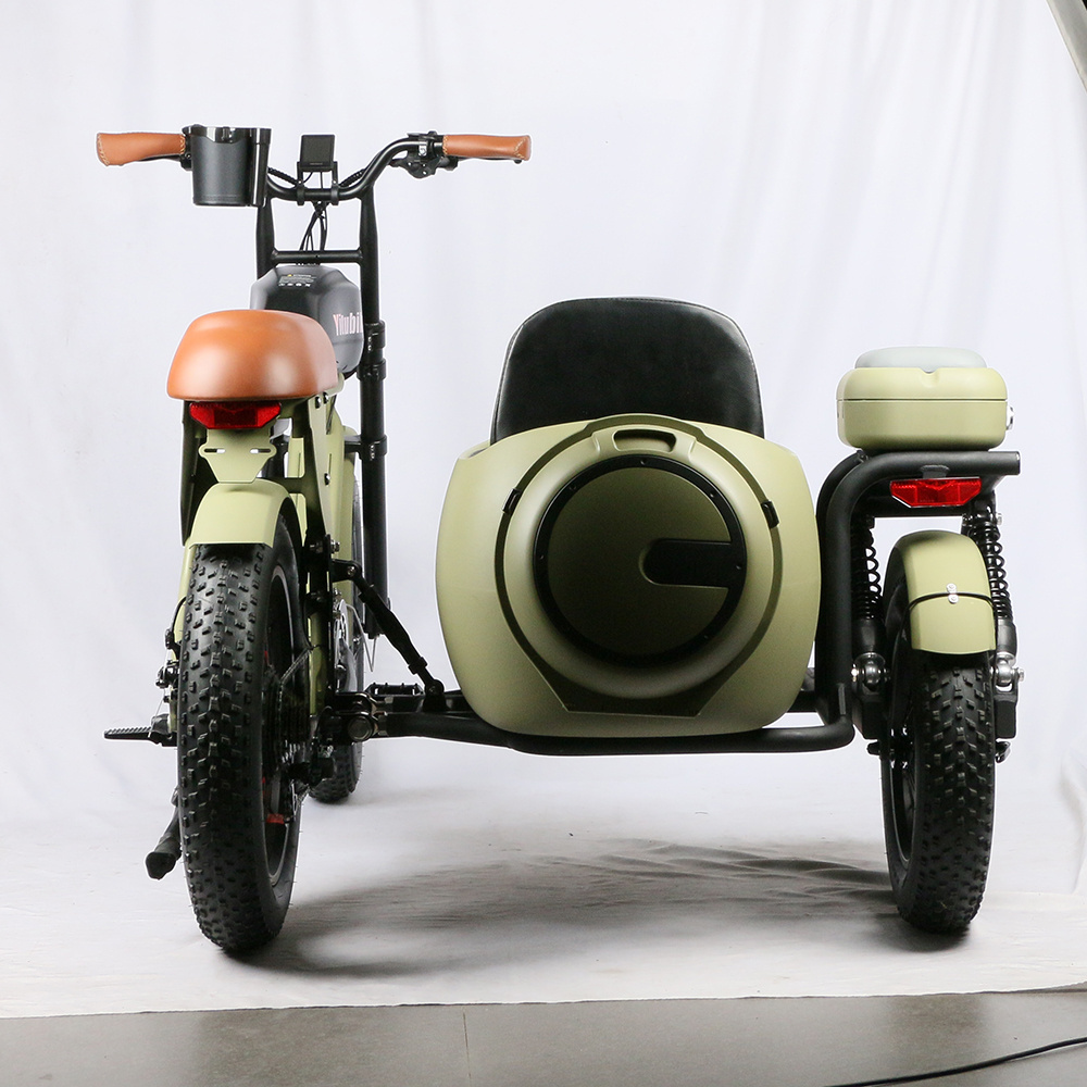 Side Car Fat with pedal assist Side E Bicycle/750w Sidecar Electric Bicycle Fat Vintage Kid Delivery e Trike ecargo family