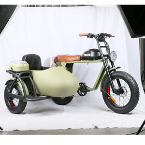 Side Car Fat with pedal assist Side E Bicycle/750w Sidecar Electric Bicycle Fat Vintage Kid Delivery e Trike ecargo family