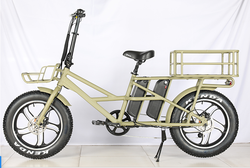 Front and rear cargo basket 48v 500w 750w rear drive motor dual battery fat tire tyre cargo electric bike