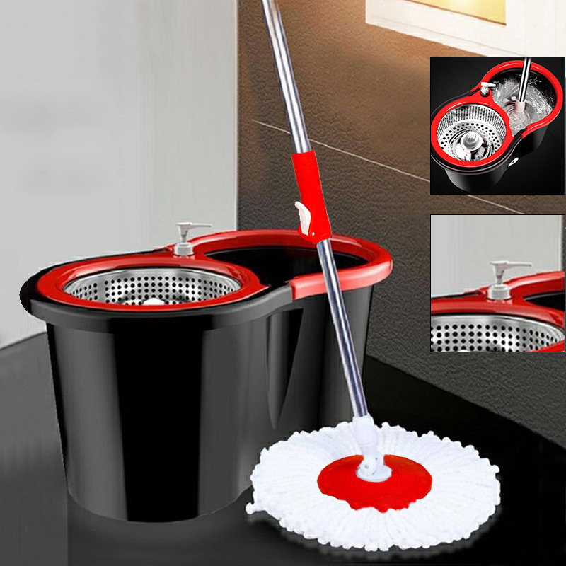 Floor Cleaning Adjustable Rotating Clean Microfiber Spinning Mops 360 Degree Rotatable Magic Spinning Mop And Bucket Set