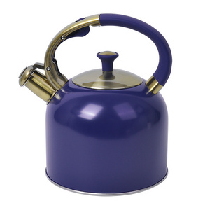 Purple Paint Home Appliance Gas Induction Bottom Cast Iron Stainless Steel Stove Top Tea Whistling Water Kettle For Stovetop