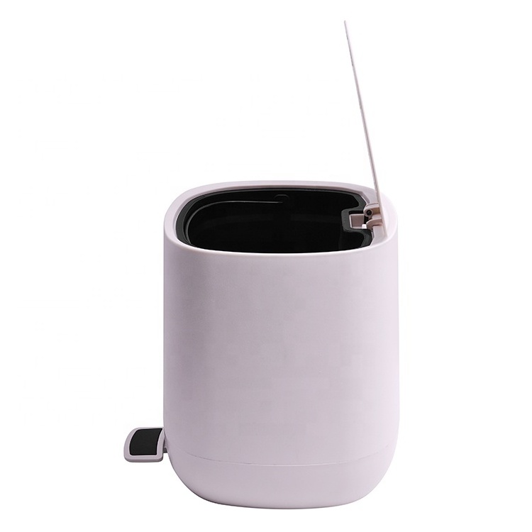 5L Household Office Mini Trash Can Step Pedal Dustbin Kitchen Unique Plastic Waste Bin