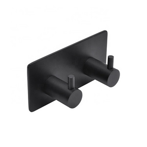 Black Wall Hooks For Clothes Stainless Steel Towel Keys Hanger Wall Mount 3m Adhesive Storage Hook