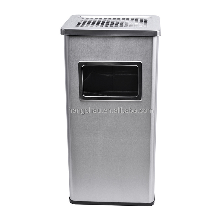 30L Rectangle Wholesale Dustbin With An Ashtray In The Hotel Lobby Stainless Steel Trash Can Waste Bins