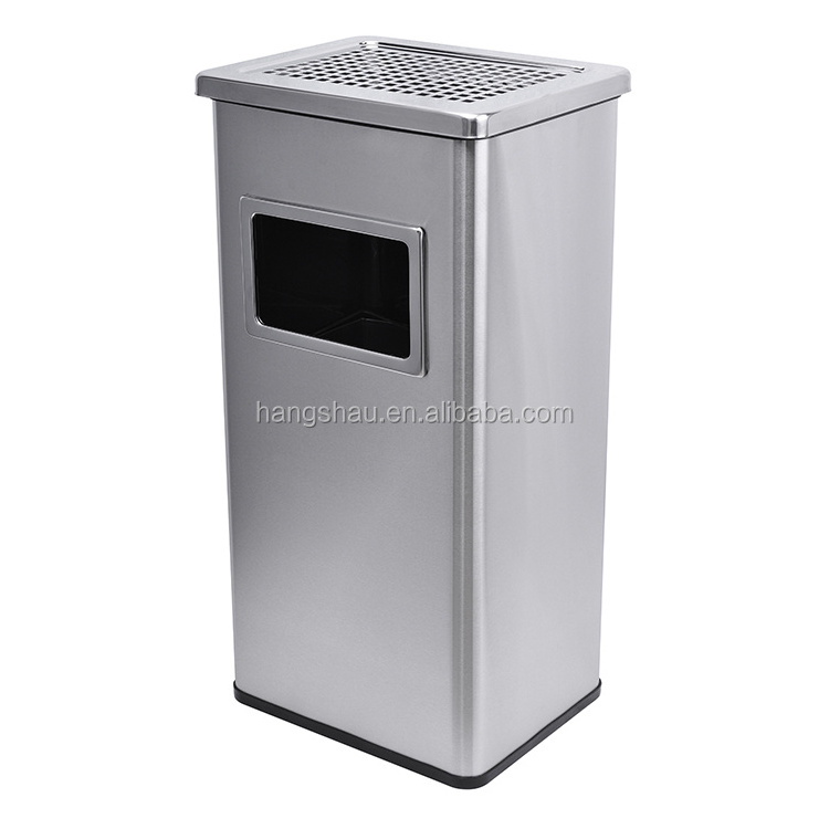 30L Rectangle Wholesale Dustbin With An Ashtray In The Hotel Lobby Stainless Steel Trash Can Waste Bins