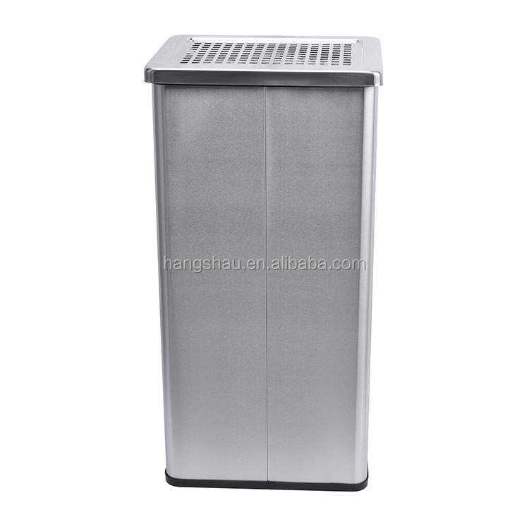 30L Rectangle Wholesale Dustbin With An Ashtray In The Hotel Lobby Stainless Steel Trash Can Waste Bins