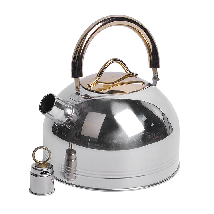 Traditional Tea Kettle Stovetop Teapot 201 Stainless Steel Hot Water Kettle Whistling