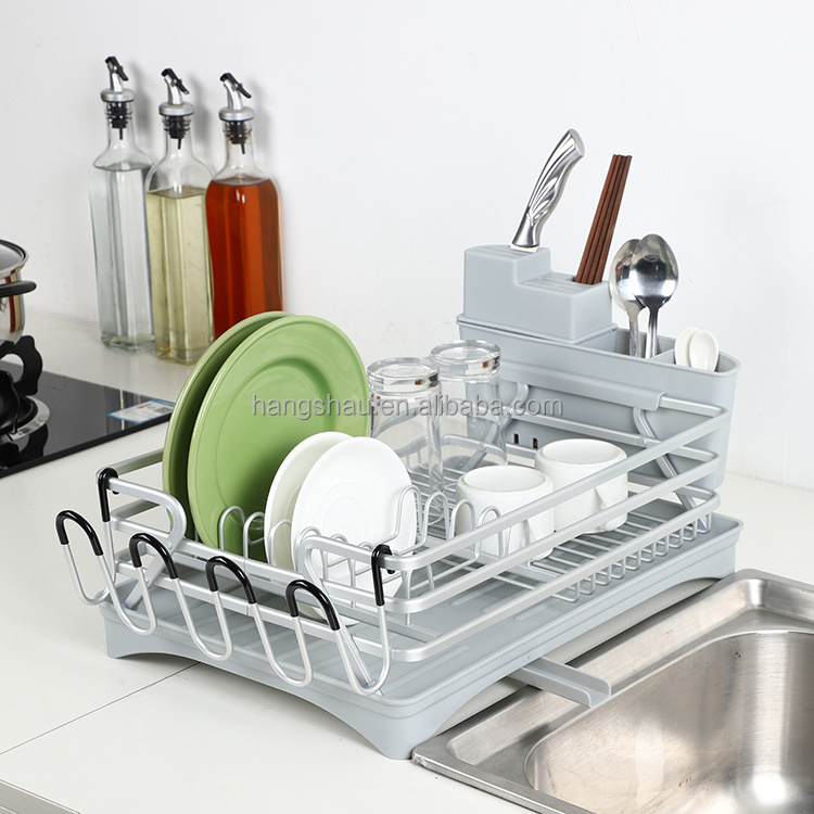 sink dish drying rack space saver sink counter with space aluminum single Layer kitchen Utensils storage draining racks dishes