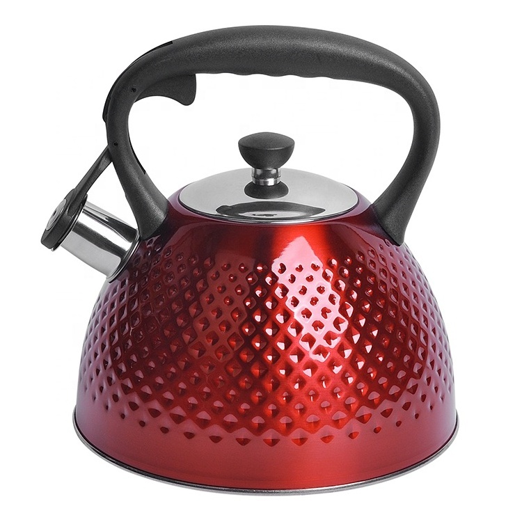 Teapot With Wooden Handle Painting Hot Water Tea Pot Stainless Steel Water Kettle Tea Kettle Whistling Kettle For Home