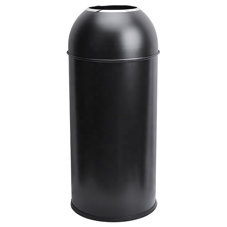 90L Hotel Square Outdoor Garden Waste Bin Trash Can Black Pop Up Open Top Waste Trash Bin