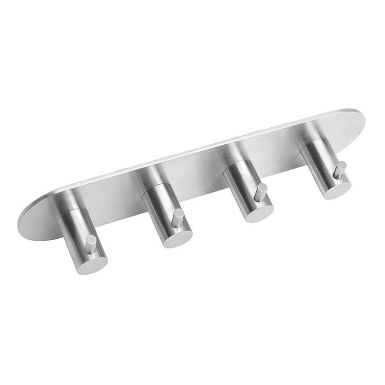 Wall Mount Coat Hook For Hotel Waterproof Aluminum Hanger Hook Self Adhesive Robe Towel Wall Mounted Bathroom Clothing Hook