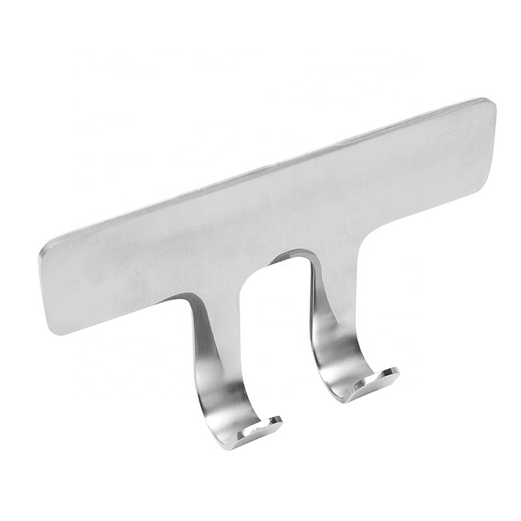 Wall Hook Towel Stainless Steel Peel Stick Hooks 3m Self Adhesive Wall Robe Key Coat Towel Hooks Hanger For Kitchen