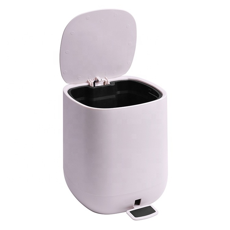 5L Household Office Mini Trash Can Step Pedal Dustbin Kitchen Unique Plastic Waste Bin