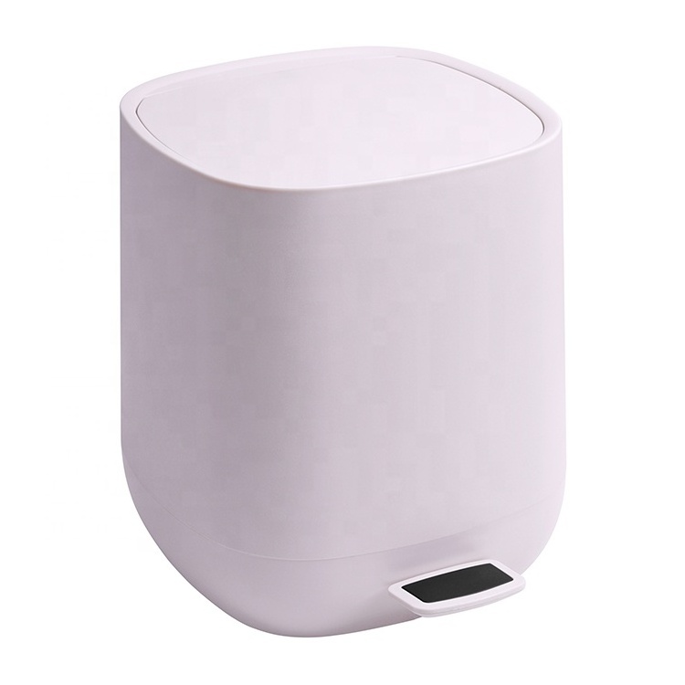 5L Household Office Mini Trash Can Step Pedal Dustbin Kitchen Unique Plastic Waste Bin