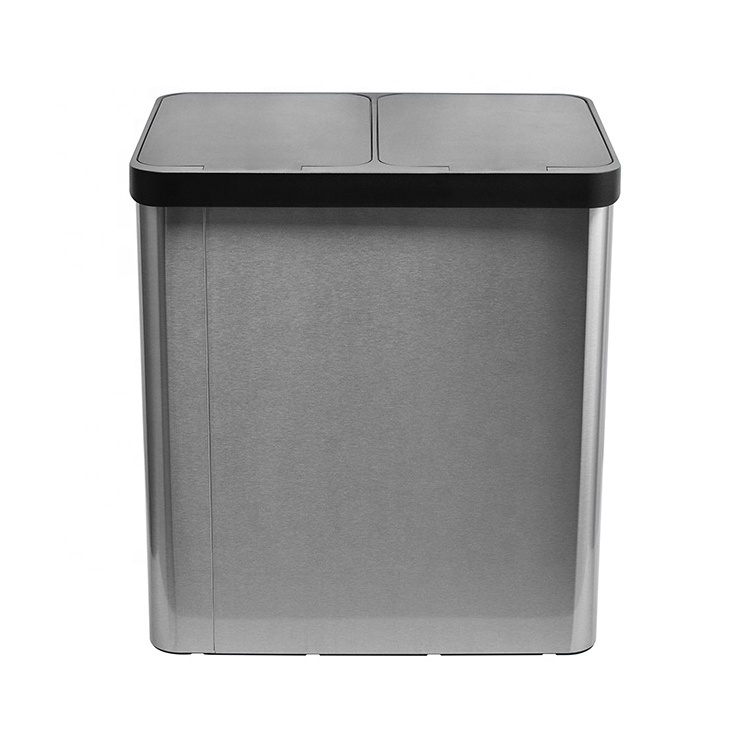 40L JiangMen Wet And Dry Double Recycling Rubbish Trash Can Pedal Bin With Dual Compartment For Iidoor Or Outdoor