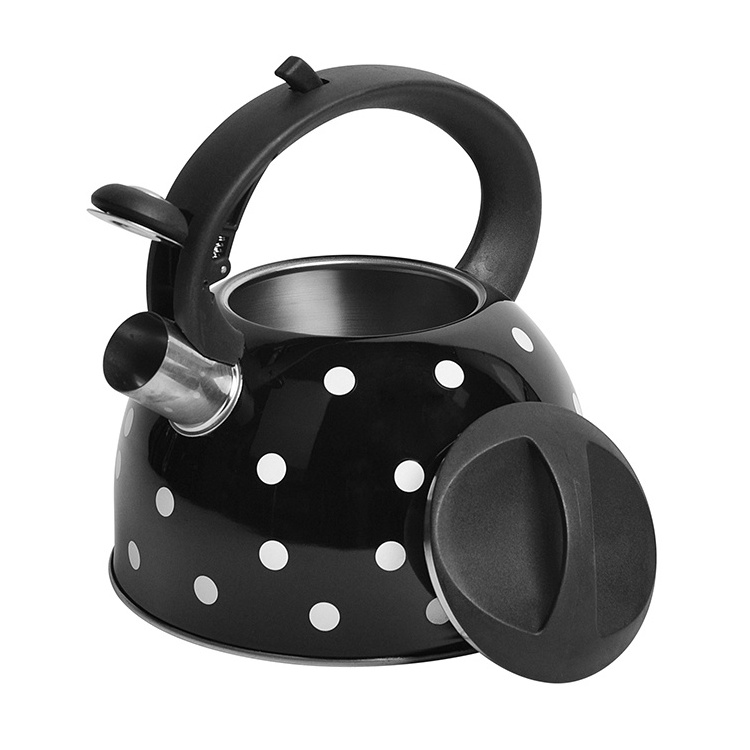 2.5L Modern Color Coating Stainless Steel Tea Kettle Induction Bottom Whistling Teapot For Stove Top