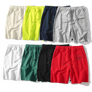 JL-0214A Wholesale 100% Cotton French Terry Fifth Men Sweat Shorts Red Athletic Shorts Ultra Light Breathable Shorts Men