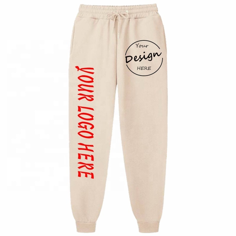 Customized Joggers Cotton Pants Men Embroidery Jogging Blank Oversized French Terry Puff Print Track  Mens Sweatpants Baggy