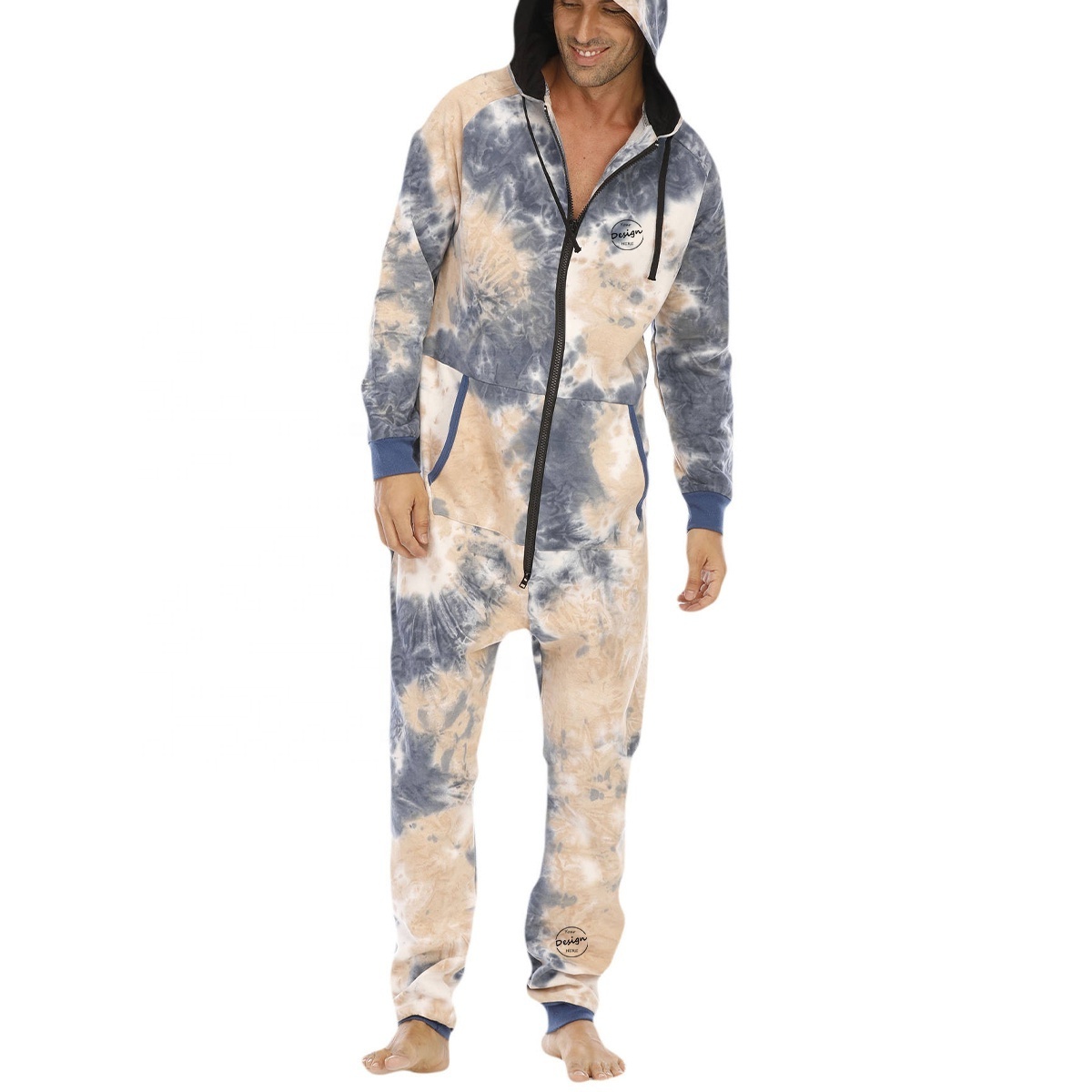 Wholesale Men's Mechanic Coverall Work Clothing Bib With Pocket Plus Size Tie-Dye Jumpsuit Set Overalls For Men