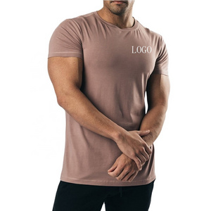 JL0801D High Quality Sports Gym Wear Manufacturer 95 Cotton 5 Spandex Men Tee Seamless Gym Wear Slim Fit T Shirts Men