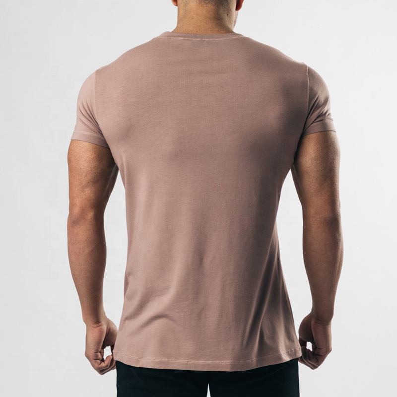 JL0801D High Quality Sports Gym Wear Manufacturer 95 Cotton 5 Spandex Men Tee Seamless Gym Wear Slim Fit T Shirts Men