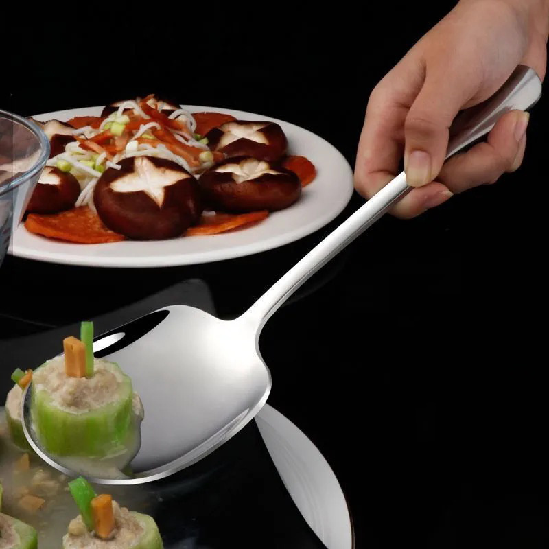 Kitchen Dinner Dish Public Spoon Soup Restaurant Large Stainless Steel Distributing Spoon Buffet Serving Spoon