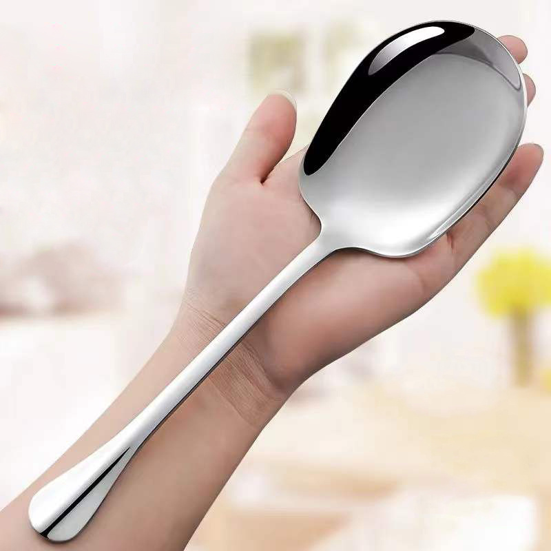 Kitchen Dinner Dish Public Spoon Soup Restaurant Large Stainless Steel Distributing Spoon Buffet Serving Spoon