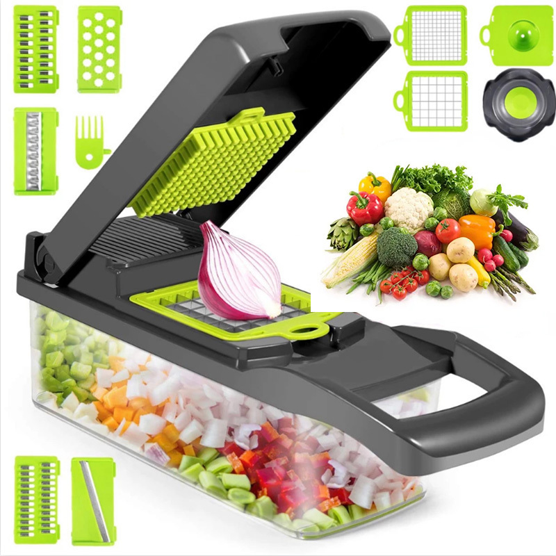 12 in 1 shredders slicer with basket fruit potato chopper carrot grater slicer mandoline Multifunctional vegetable cutter