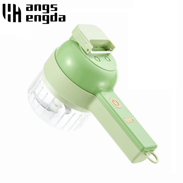 4 In1 Multifunctional Slicer Garlic Mud Masher Chopper Cutting Pressing Mixer Food Slice Usb Charging Electric Vegetable Cutter