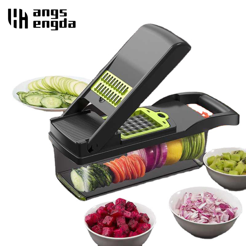 12 in 1 shredders slicer with basket fruit potato chopper carrot grater slicer mandoline Multifunctional vegetable cutter