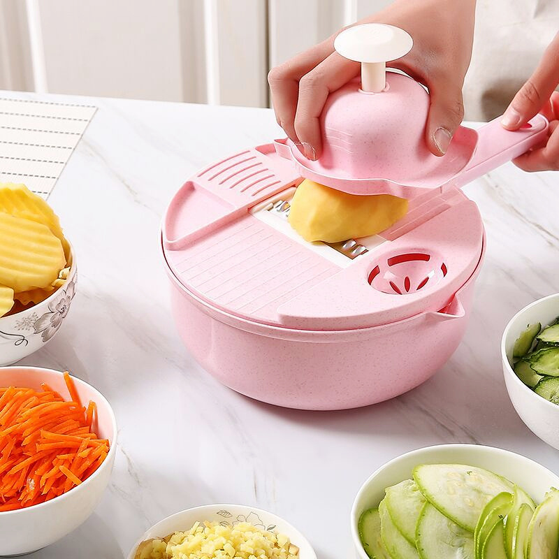 12 In 1 Multi-Function Vegetable Chopper Carrots Potatoes Manually Cut Shred Slicer Radish Grater Kitchen Tools Vegetable Cutter