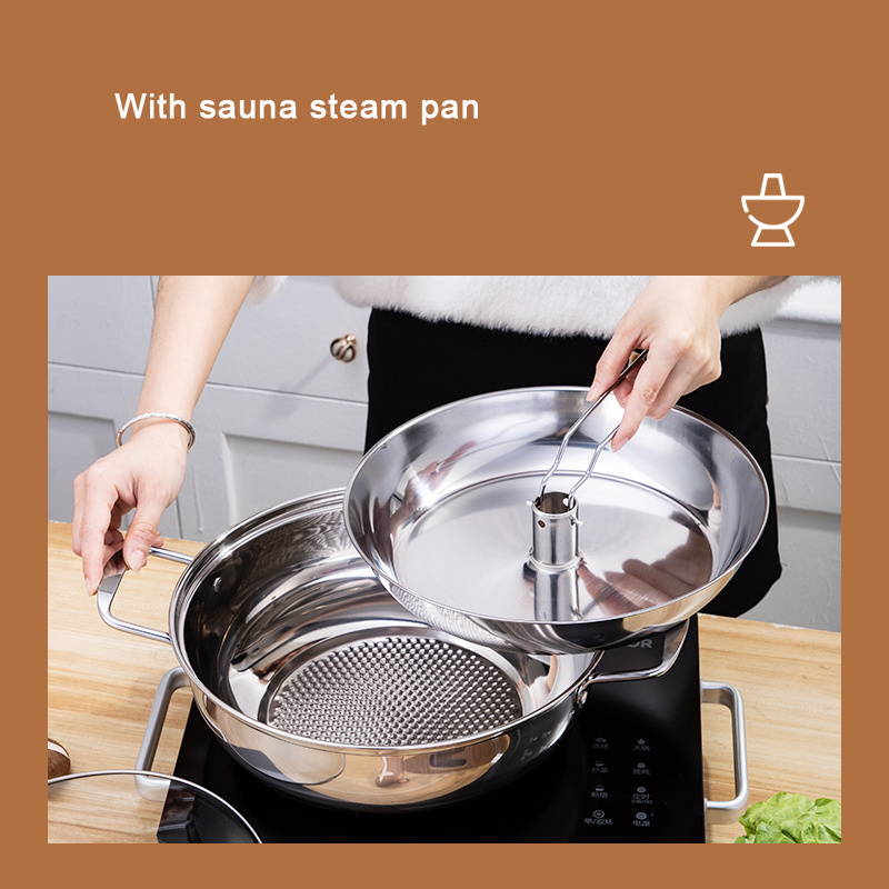 Amazon hot 28 cm Stainless Steel Steamer Double Boilers Cooker Food Steam Fish Steamer Kitchen Cooking Tools Steam Hot Pot