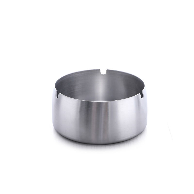 Amazon hot Round Shape Ash Tray Stainless Steel High Temperature Resistant Ashtray Home Desktop Ash Holder Smoking Accessories