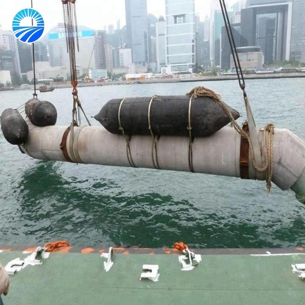 inflatable marine floating pontoon for platform and sunken ship salvage