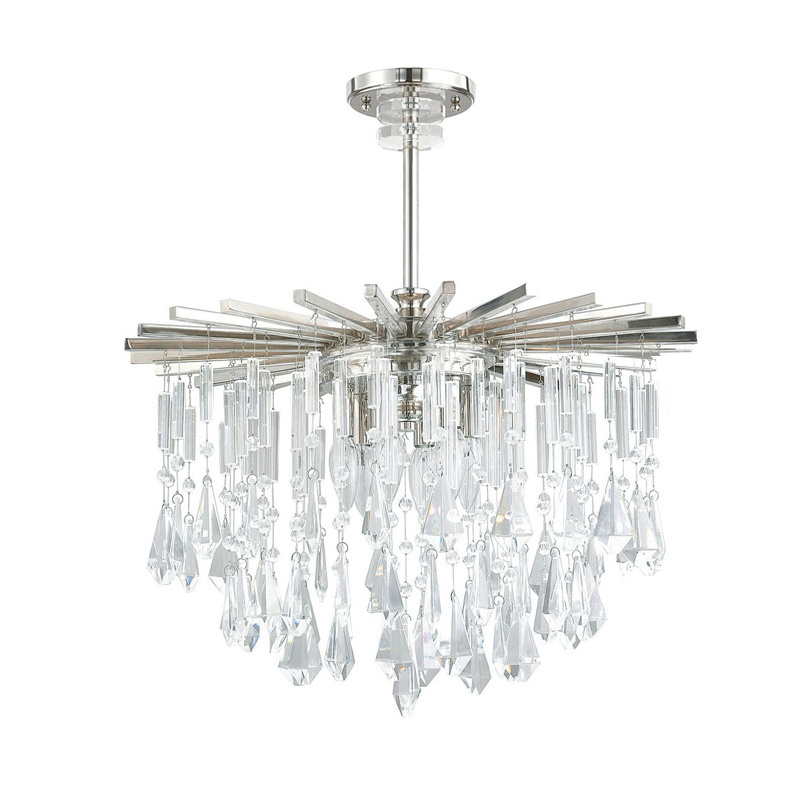 Exquisite chrome European Style crystal & Iron Candle Crystal Chandelier Pendant Light 60cm crystal ceiling chandelier