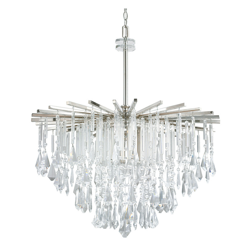 Exquisite chrome European Style crystal & Iron Candle Crystal Chandelier Pendant Light 60cm crystal ceiling chandelier