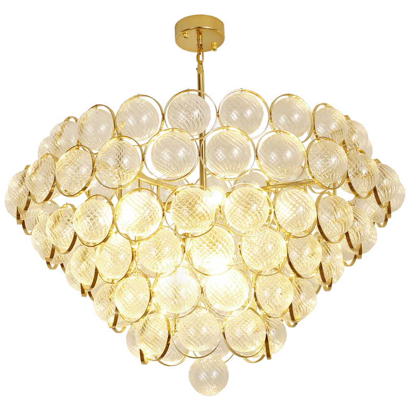 Golden murano glass bubble chandelier round 85cm big  metal gold Contemporary chandelier lighting fixture