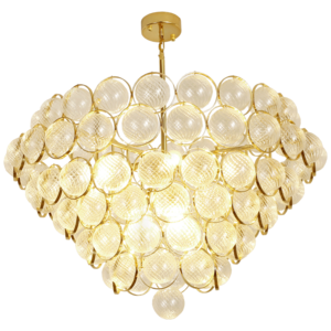 Golden murano glass bubble chandelier round 85cm big  metal gold Contemporary chandelier lighting fixture