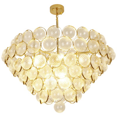 Golden murano glass bubble chandelier round 85cm big  metal gold Contemporary chandelier lighting fixture