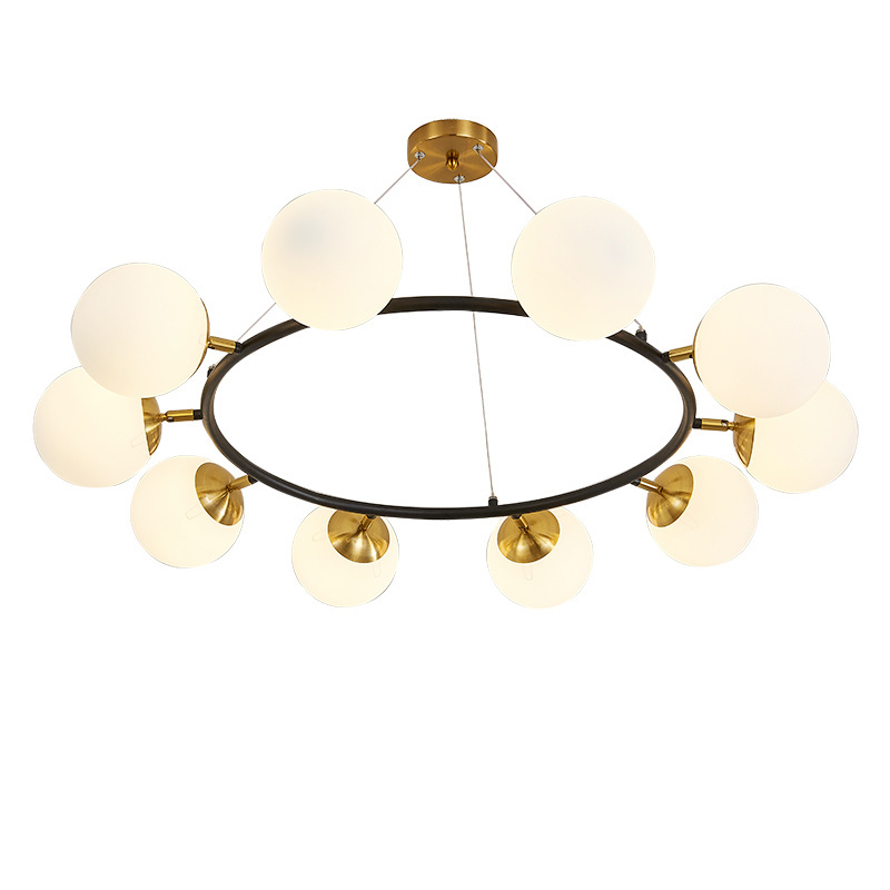 100cm modern ceiling chandelier light black round chandelier 10 lights chandelier metal and glass pendant lighting