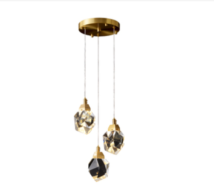 new modern luxury ring ceiling lamp copper drop crystal led pendant light