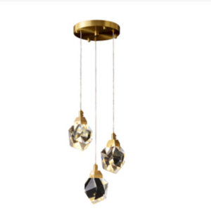 new modern luxury ring ceiling lamp copper drop crystal led pendant light