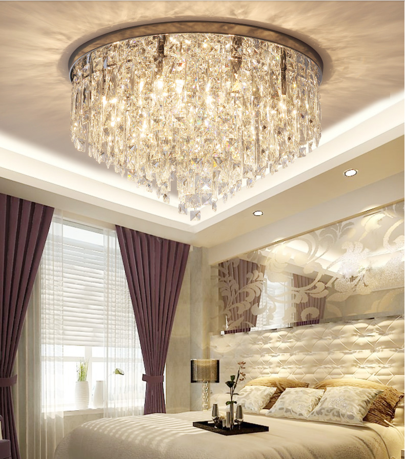 60CM chandelier flush mount lighting led crystal ceiling light chinese  chandelier ceiling lamp for living room