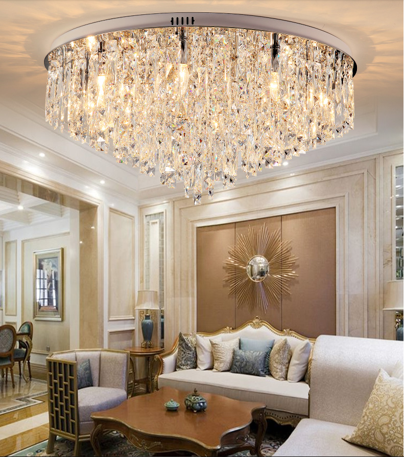 60CM chandelier flush mount lighting led crystal ceiling light chinese  chandelier ceiling lamp for living room