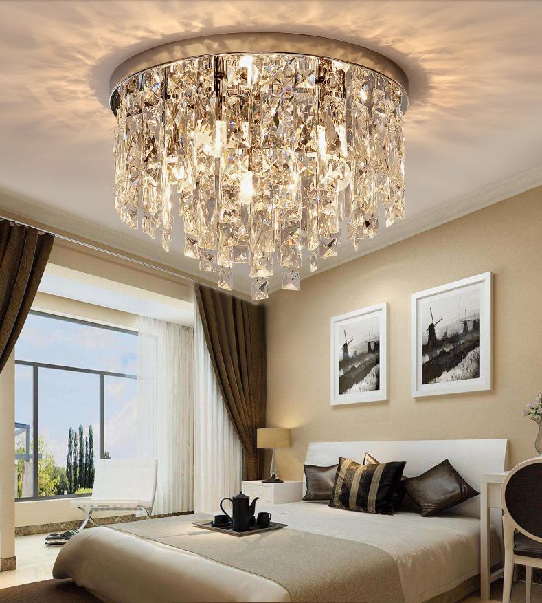 60CM chandelier flush mount lighting led crystal ceiling light chinese  chandelier ceiling lamp for living room