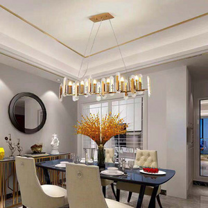 Crystal Rectangle chandelier Light Contemporary Metal 10 Heads Lighting Fixture dining room Island