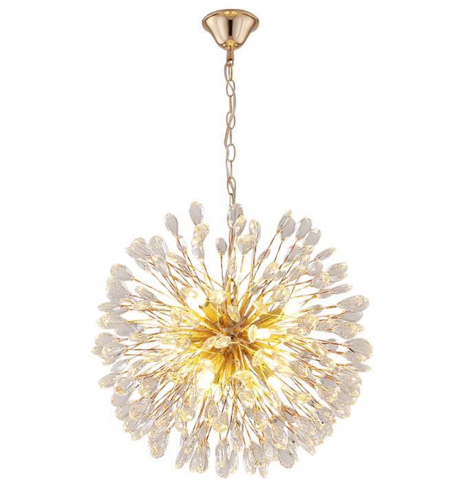 Contemporary Glass Crystal Sputnik Chandelier LED Lighting Ceiling Fixture gold finish