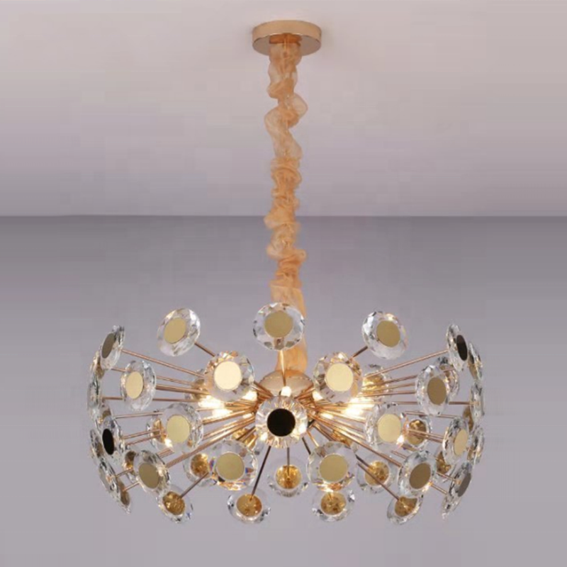 firefly crystal sputnik chandelier 3 arms metal brass tree Pendant lamp for Restaurant bedroom lamps lighting pendant